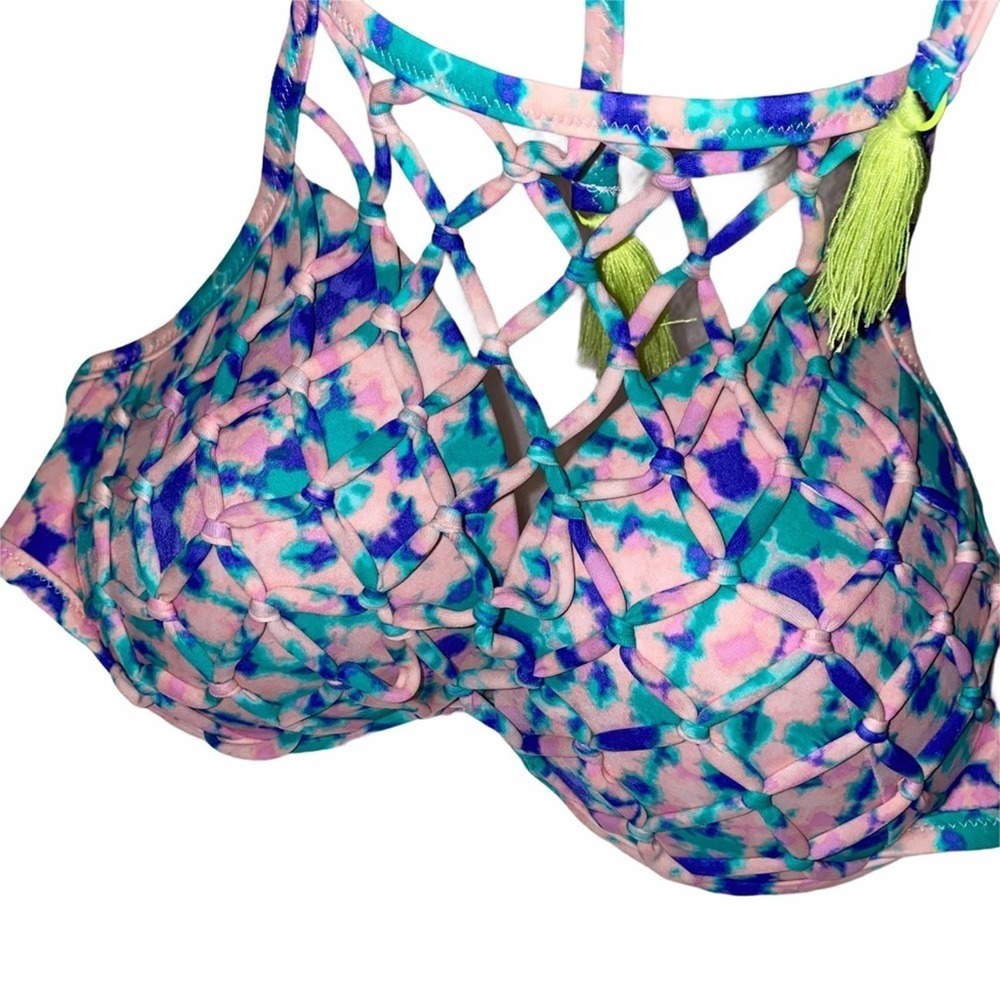 Shade & Shore Pink Mesh Bikini Top 34D